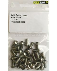 KBB5004 Bolt Button Head - M5 x 10mm - Pack Qty 30