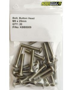 KBB5009 Bolt  Button Head - M5 x 25mm - Pack Qty 20